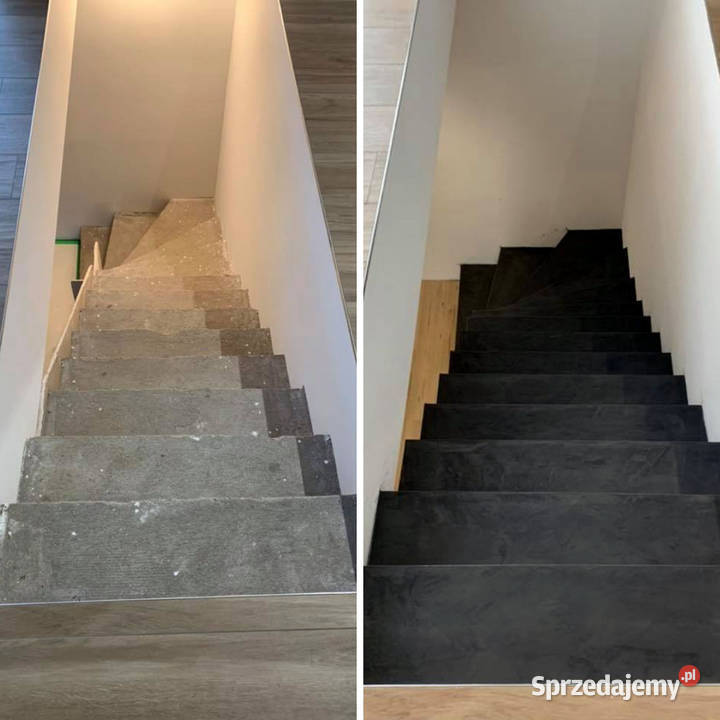 Płytki na schody 120x30 MIKROCEMENT GRAFIT SZARY Podłogi i schody Budownictwo i akcesoria Piotrków Trybunalski