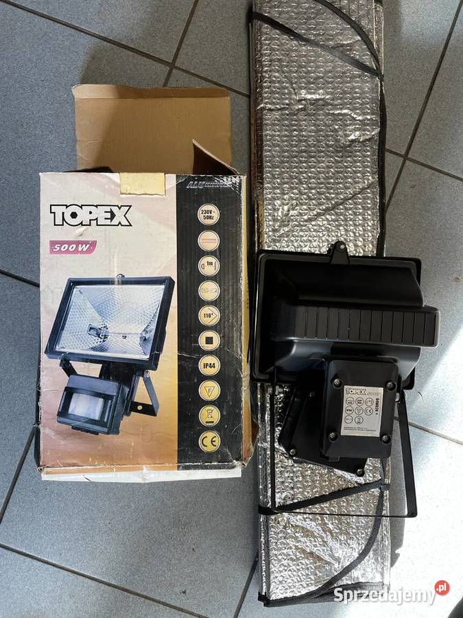 Reflektor halogenowy z sensorem 500W Topex Łazy
