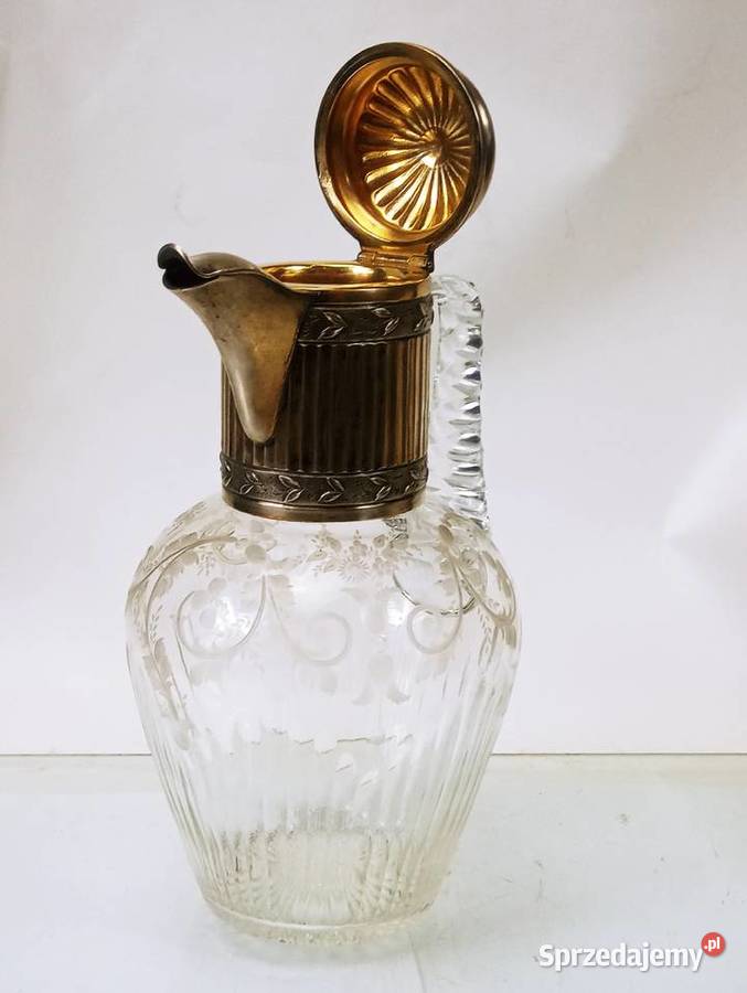 Dzbanek na Wino Srebro pr 950 Karafka Kryształ Antyki Nowa Sól