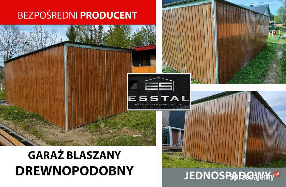 72 Garaż Blaszany DREWNOPODOBNY 3x5 NISKA samodzielny Sprzedaż