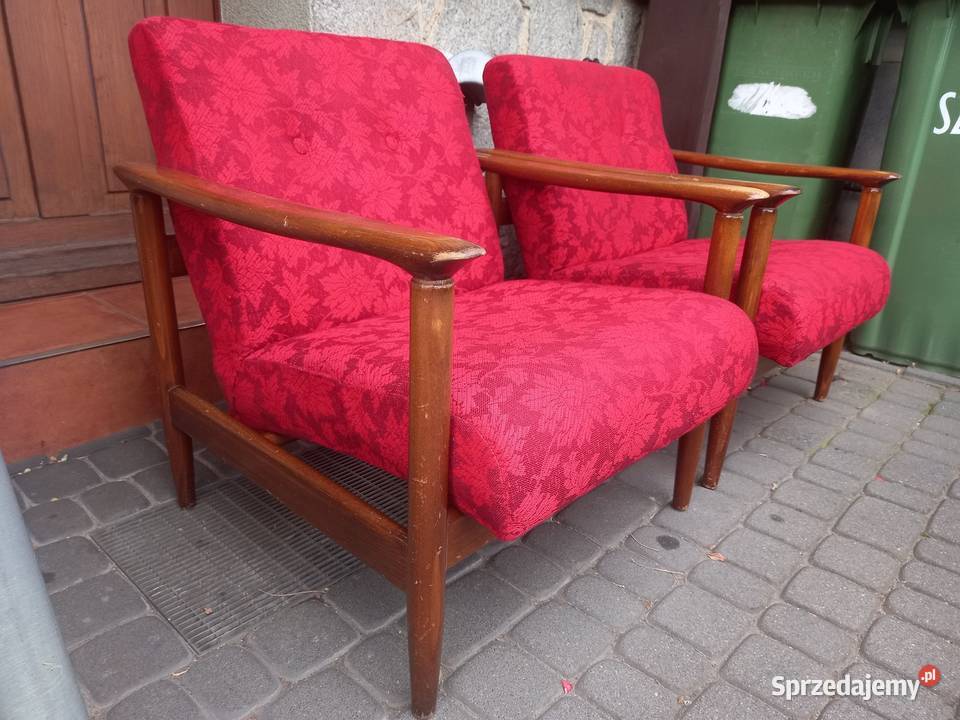 Fotele GFM 142 Edmund Homa PRL vintage Rawicz sprzedam