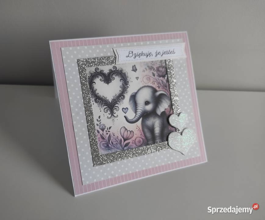 Kartka ręcznie robiona na urodziny Walentynki Rękodzieło Łódź
