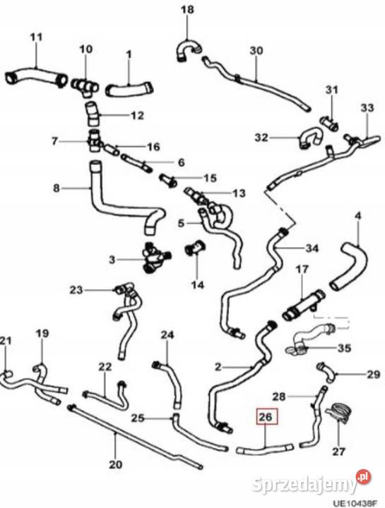 WĄŻ RURA RURKA WODY JAGUAR STYPE XJ osobowe
