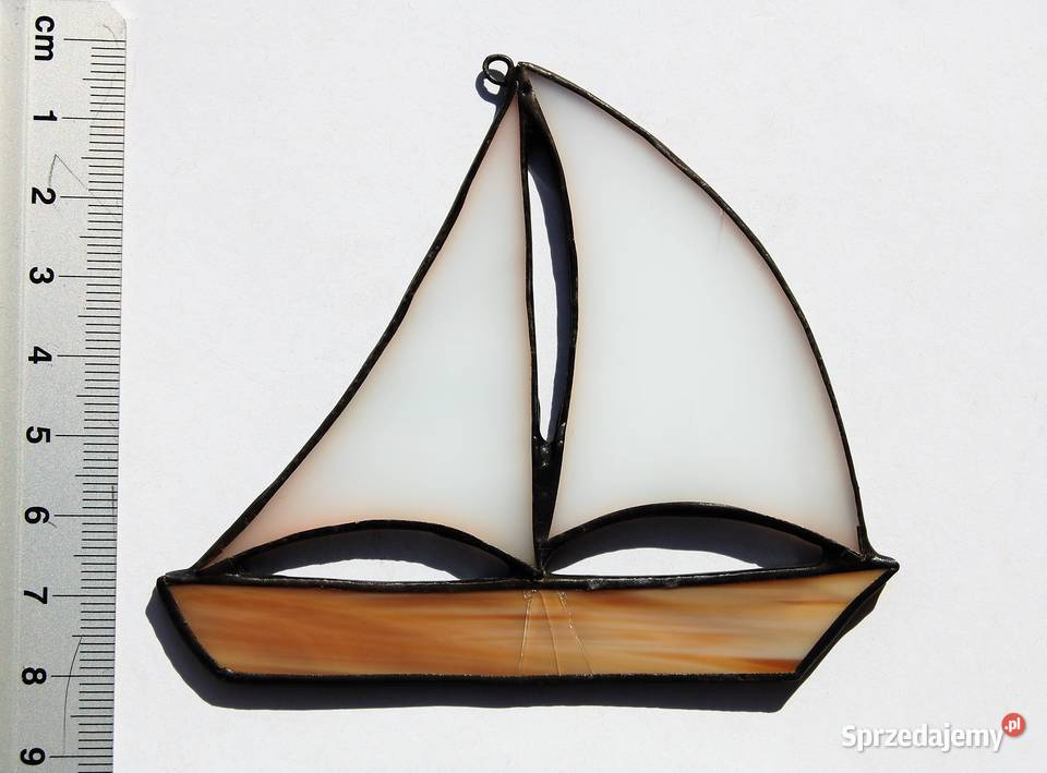 Łódka żaglówka witraż Tiffany marynistyczny lubelskie Lublin