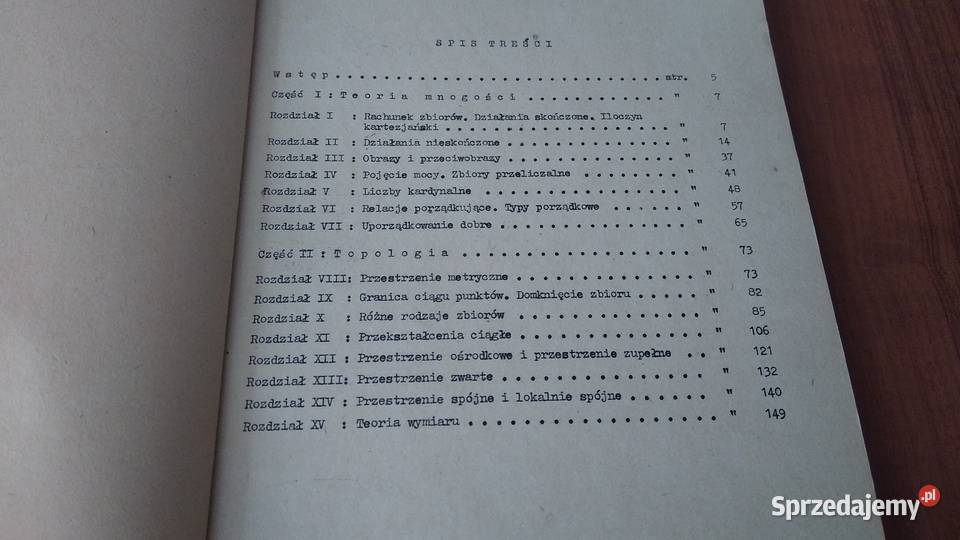 Zbiór zadań z teorii mnogości i topologii miękka Gdańsk sprzedam