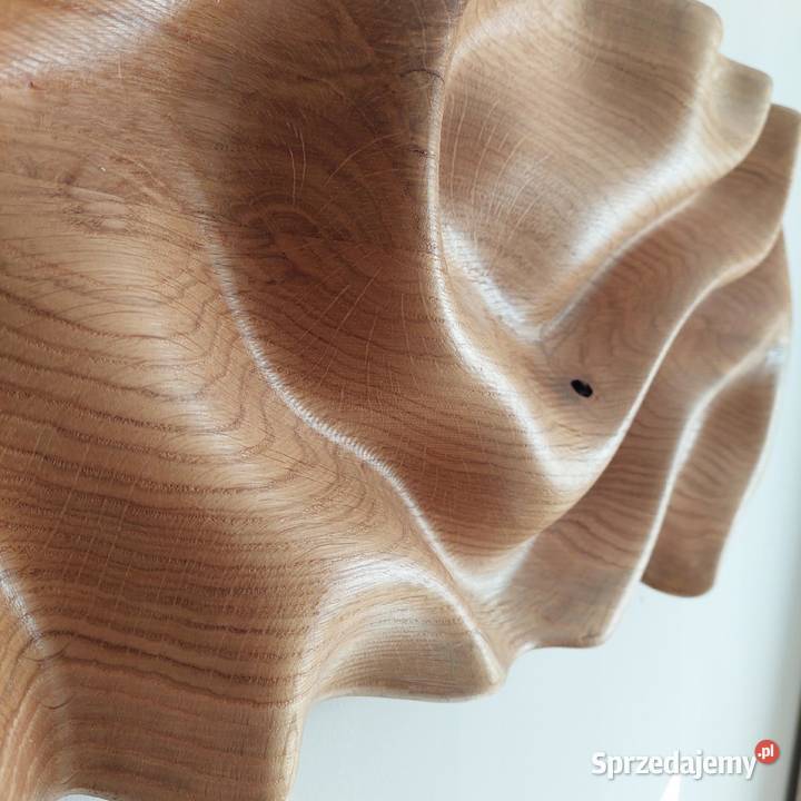Płaskorzeźba dębowa live edge fale 3D olejowana Obrazki i obrazy sprzedam