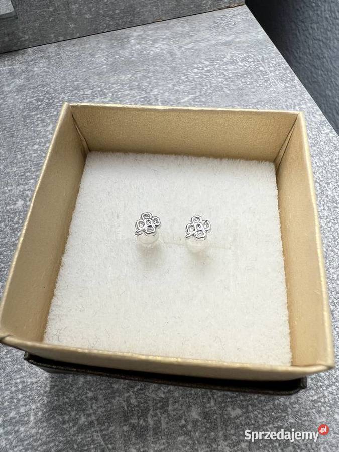 Kolczyki srebrne koniczyny koniczyna Jasło