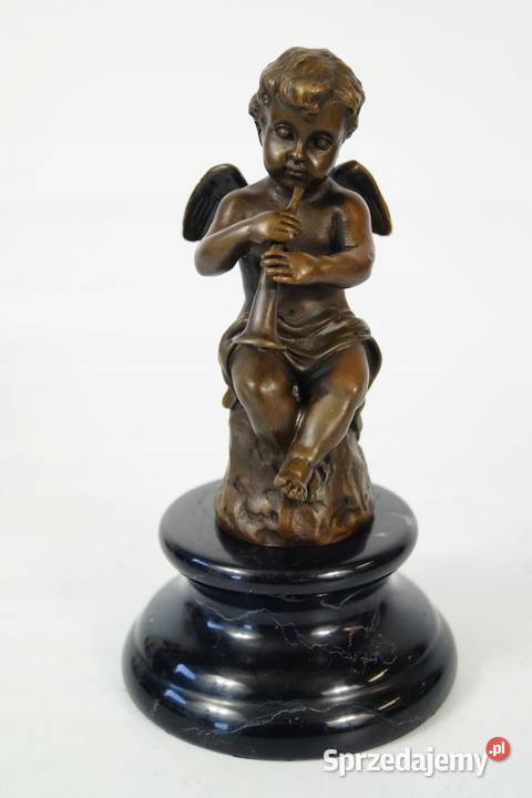 Rzeźba z brązu ANIOŁ putto grający figura z Gizałki