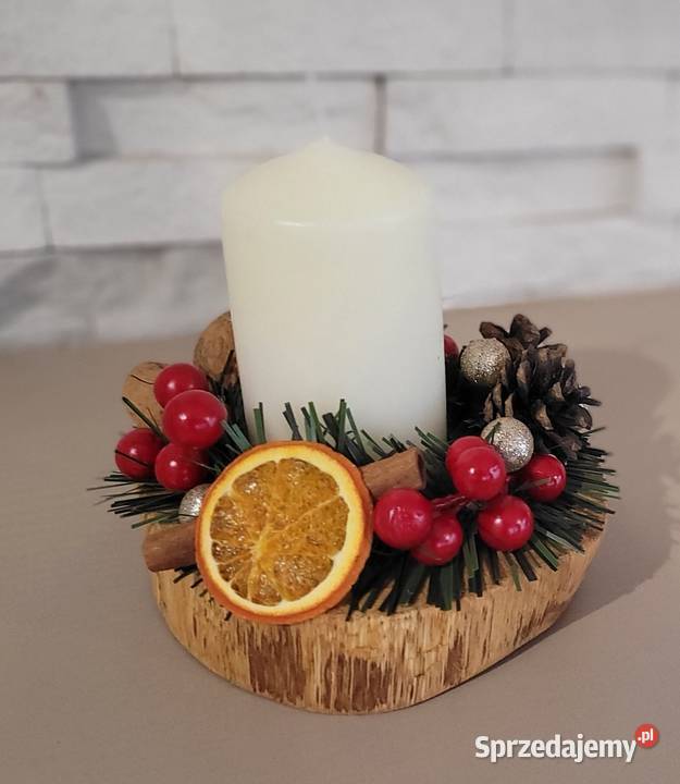 Stroik Świecznik Bożonarodzeniowy ręcznie Tarnowskie Góry
