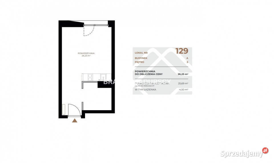 Mieszkanie Kraków 2623m2 1 pokój 15511zł/m2