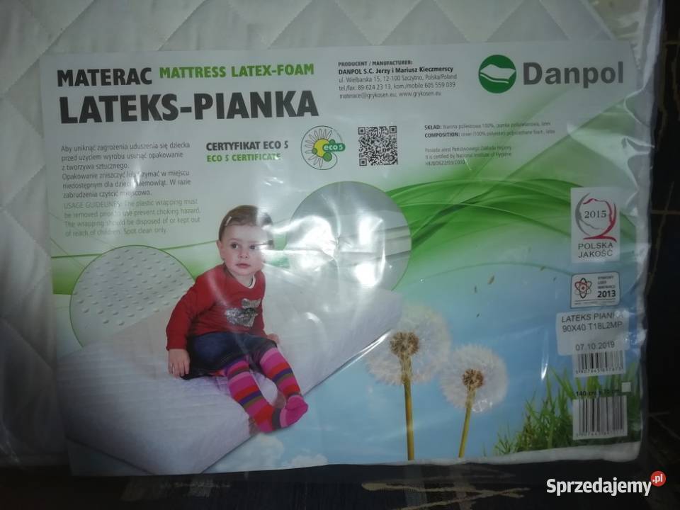 Materac latekspianka 90x40 Danpol FLEXY FUN MP wielkopolskie Złotów sprzedam