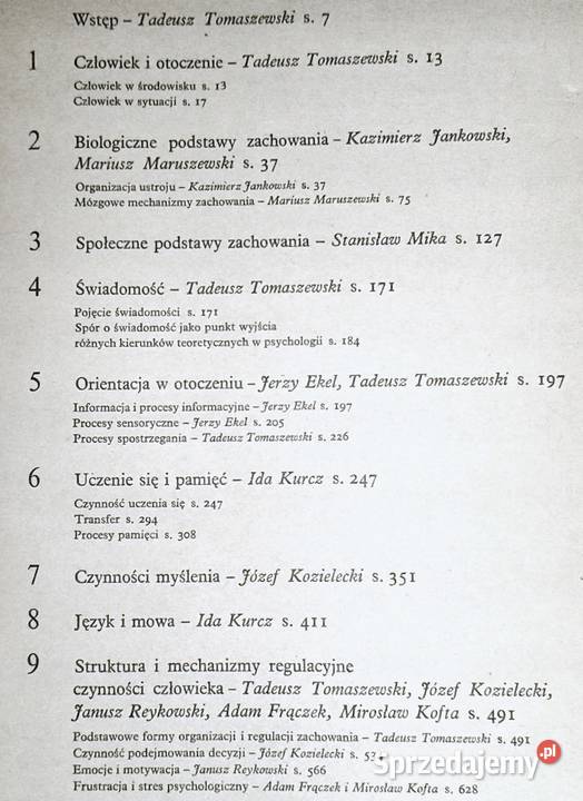 Psychologia Tadeusz Tomaszewski