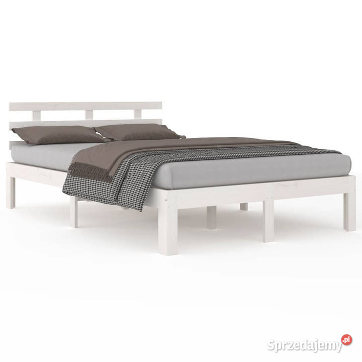 Rama łóżka biała lite drewno 160 x 200 WM814765 Łóżka Meble Warszawa