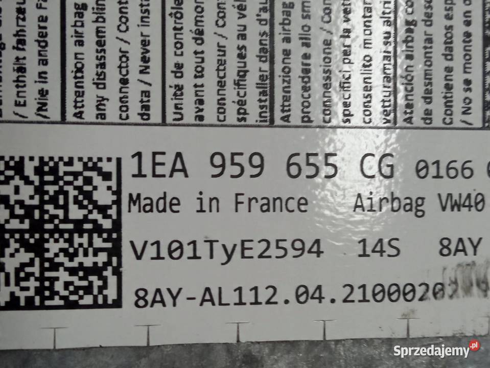 SENSOR AIRBAG 1EA959655CG Skoda Octavia IV 2019 Motoryzacja sprzedam