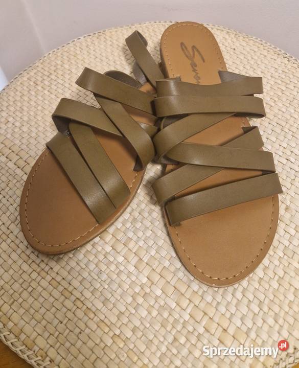 Buty damskie klapki marki Seven7 khaki 39 sprzedam