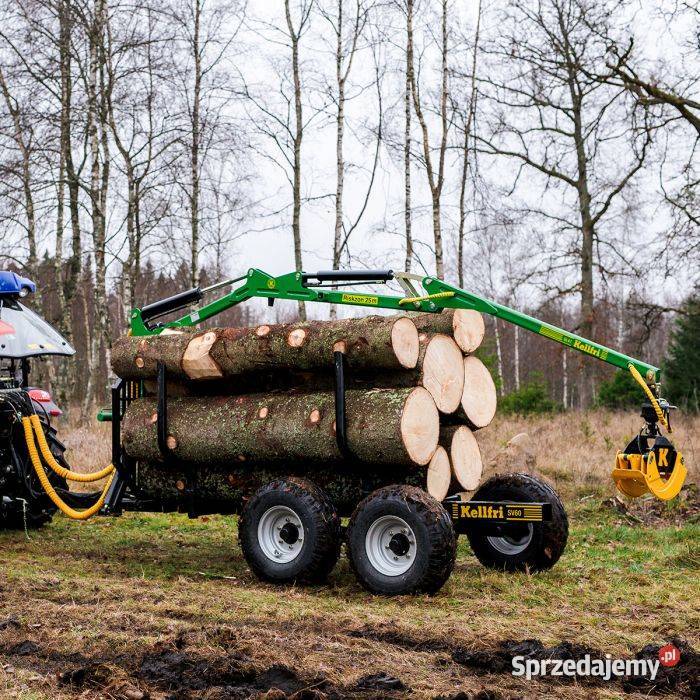 Przyczepa leśna 6 ton żuraw 47m Muszyna