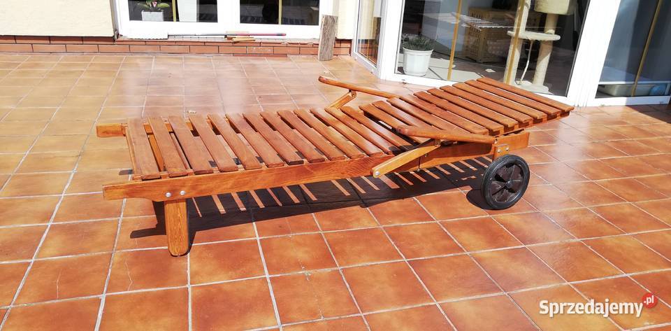 Łóżko ogrodowe drewniane z regulacją leżanka Garwolin
