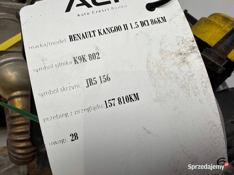 SILNIK K9K802 Renault Kangoo II 15 DCI 86 diesel Chełm