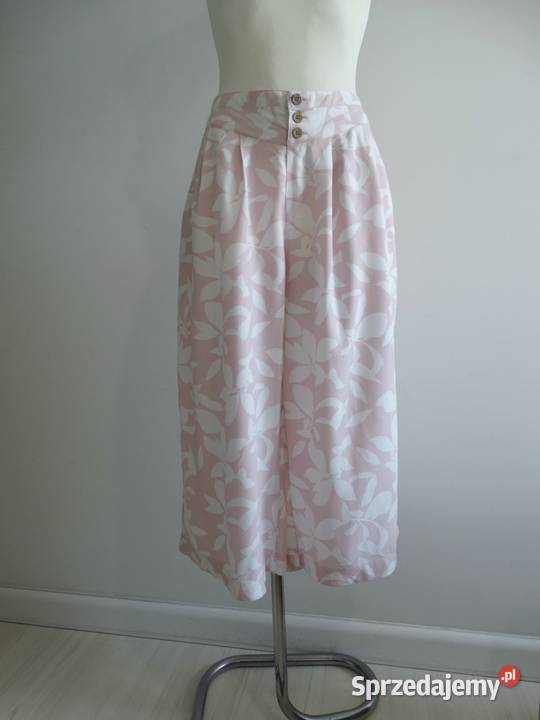 Spodnie Kuloty Culotte Szerokie Nogawki Wysoki Łomża