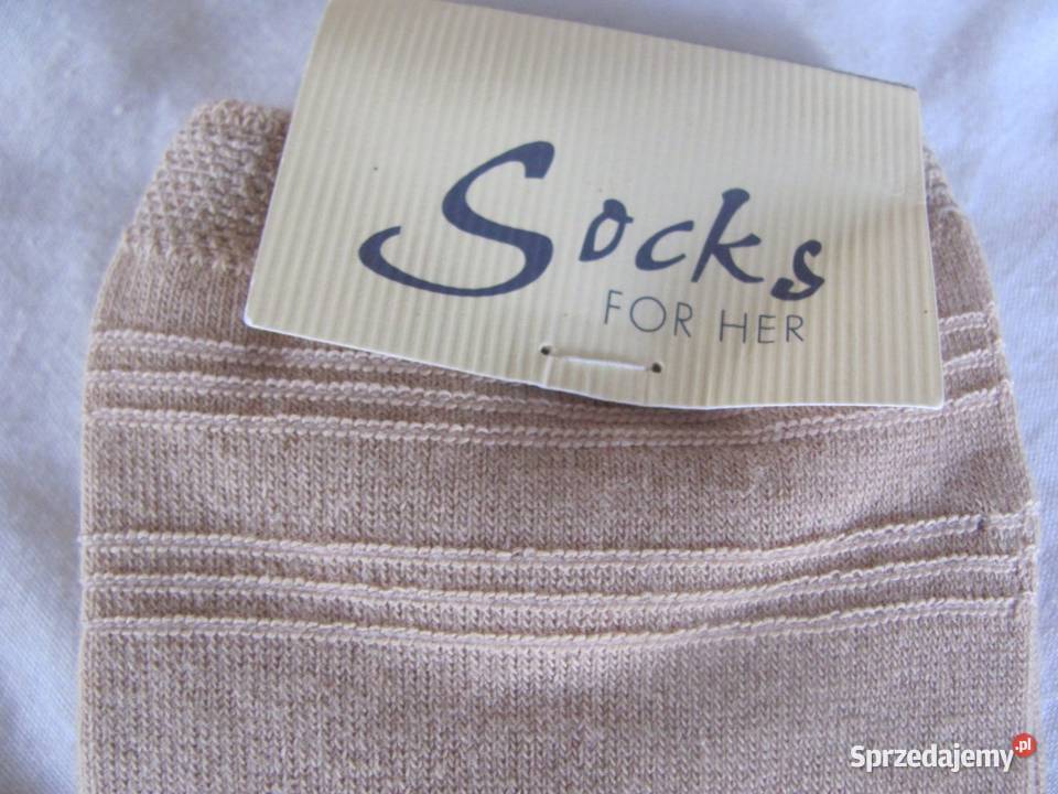 skarpety damskie socks for her jasno beżowe 3942