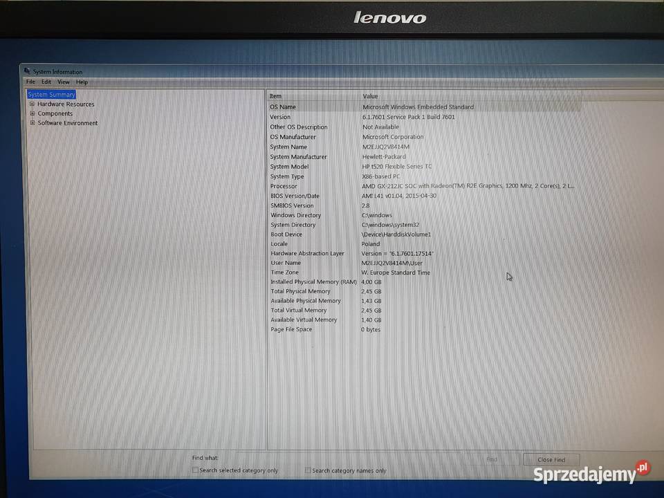 Komputer HP t520 Thin Client 16GB SSD4Gb AMD Krosno