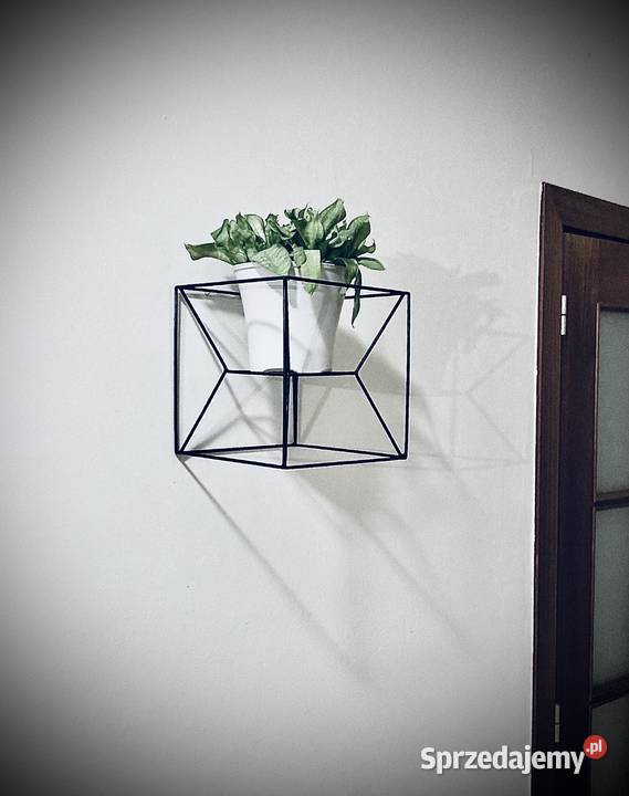 Kwietnik loft czarny kubik handmade Warszawa