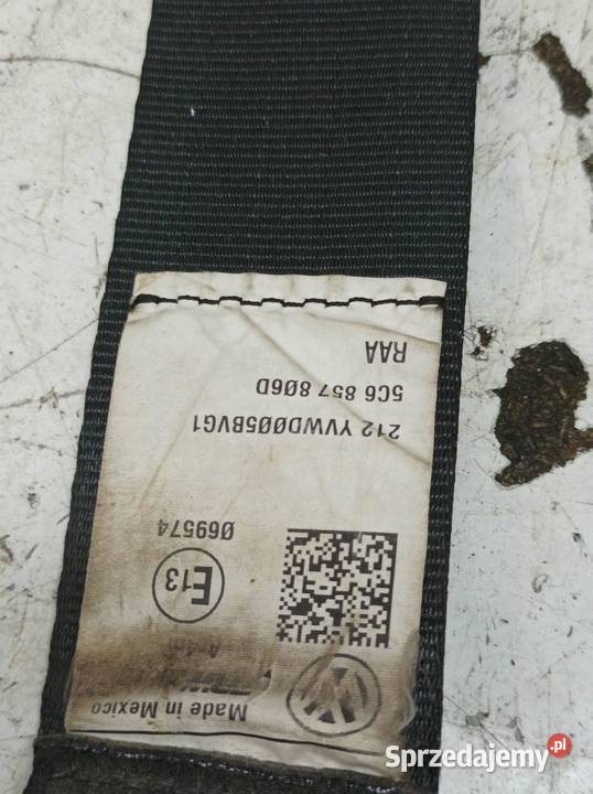 PAS BEZPIECZEŃSTWA PRAWY LEWY TYŁ ŚRODEK KPL 5C