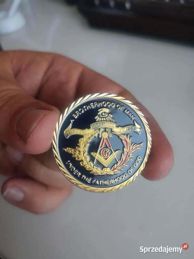 Moneta MasonIlluminati zdobiona Poznań sprzedam