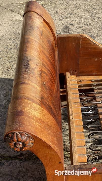 Łóżko Biedermeier pojedyncze 100x200 orzech XIX Meble zachodniopomorskie Gryfice sprzedam