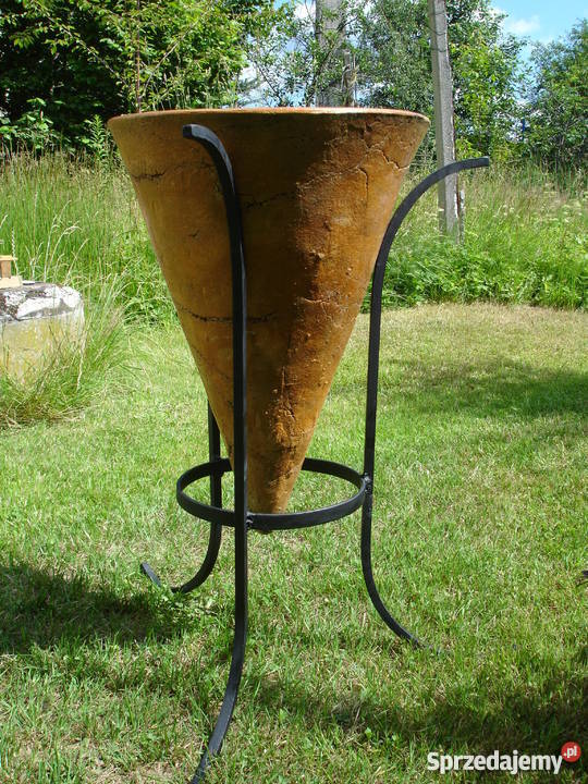 Donica ceramiczna mrozoodporna w stojaku 39 x 75