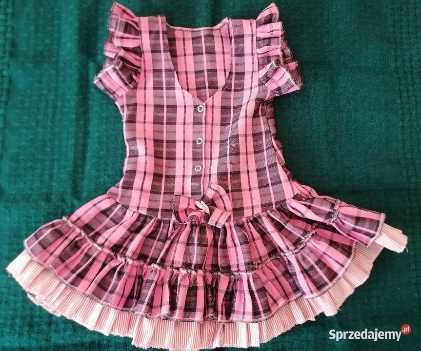 Sukienka w różowoczarną kratkę rozmiar 9298 Łódź