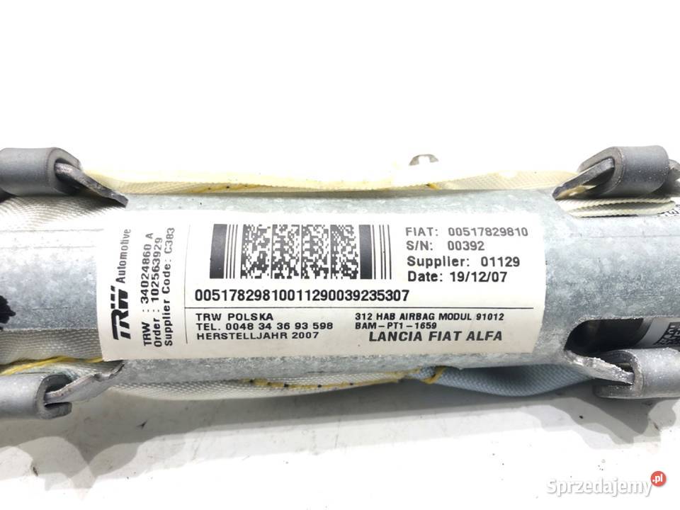 KURTYNA POWIETRZNA LEWY FIAT 500 00517829810