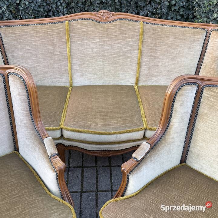 ARTexpert Pałacowy zestaw Sofa dwa fotele Ludwik Dobrzany