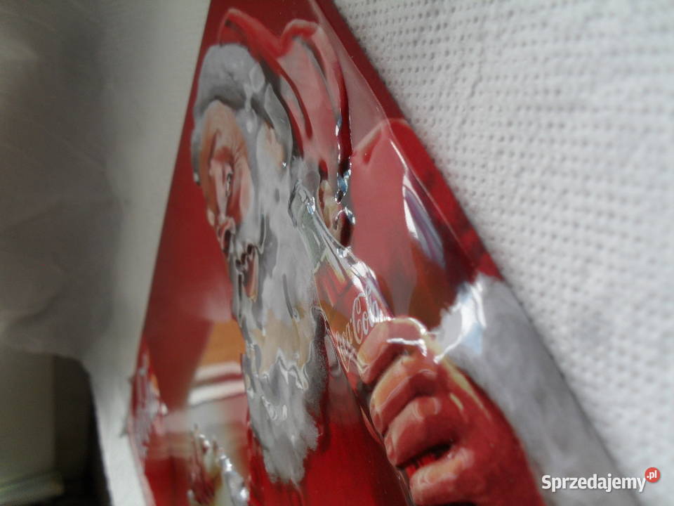 Piękna ozdobna blacha wypukła reklama Coca Cola dolnośląskie