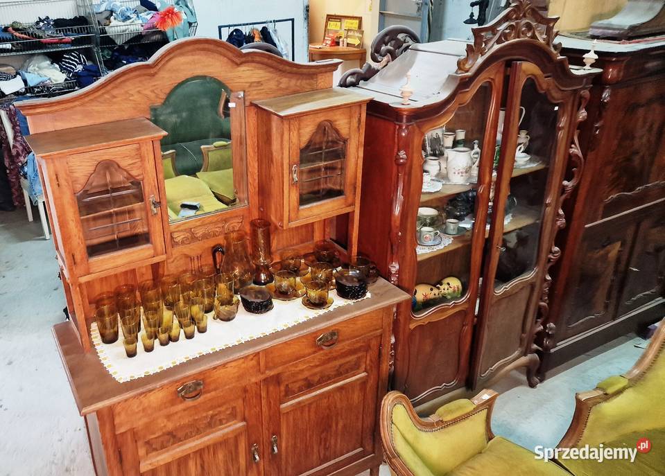 Kredens dębowy secesyjny Belgia lata 20 XX w Warszawa sprzedam