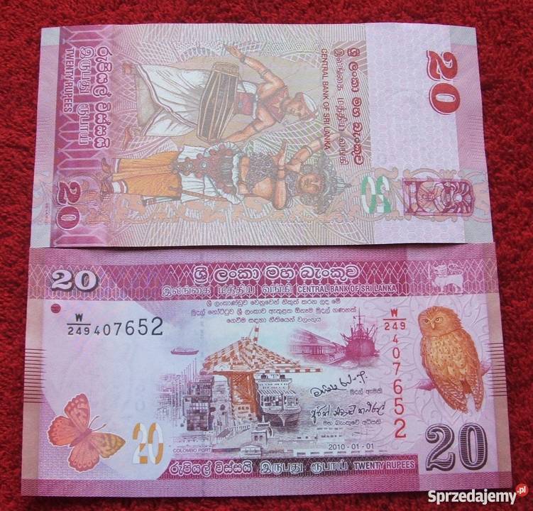 SRI LANKA 20 RUPEES Kolekcjonerski Banknot 1 UNC śląskie Katowice