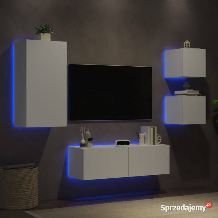 4cz zestaw ściennych mebli TV z oświetleniem LED Warszawa sprzedam