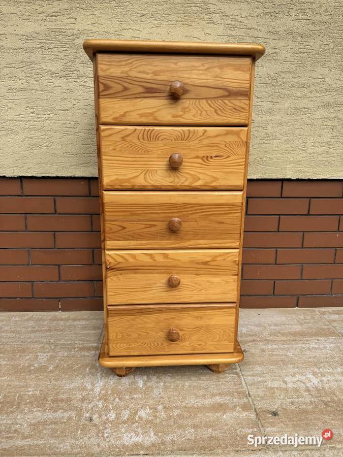 Szafka z szufladami słupek drewniana sosnowa