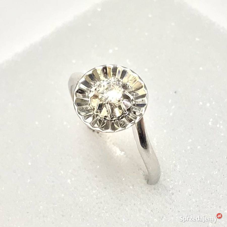 Złoty PIERŚCIONEK 18K cudowny KAMIEŃ piękny r14 złote sprzedam