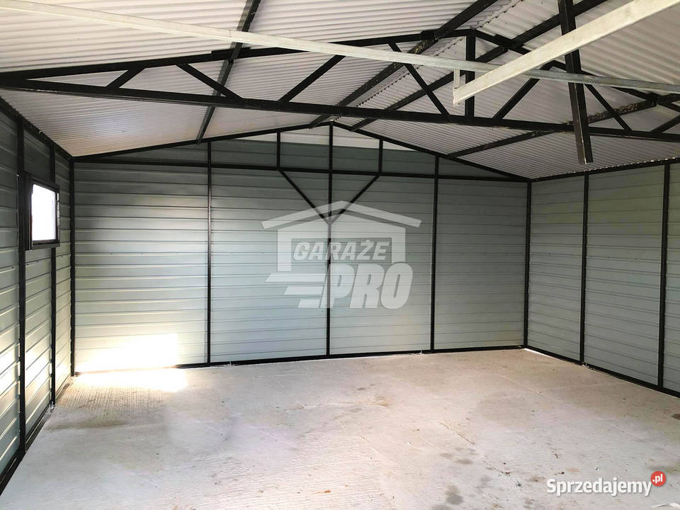 Garaż blaszany 55x6 Brama Drzwi 2x okno Rynny Iława sprzedam