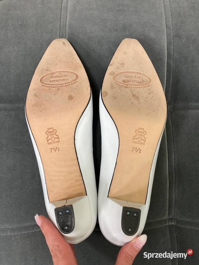 Nowe szpilki buty vintage Rose Lee USA białe Nisko