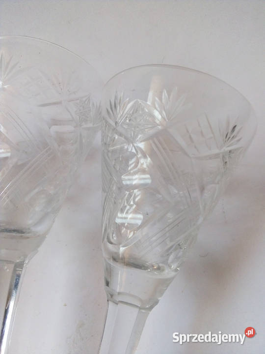 4 kryształowe kieliszki vintage PRL Częstochowa