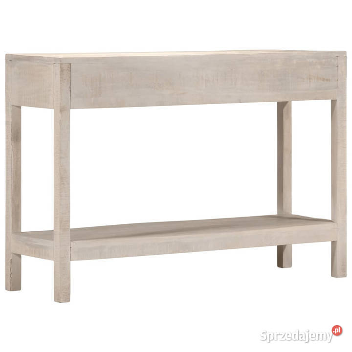 Stolik konsolowy biały 110x35x75 lite drewno