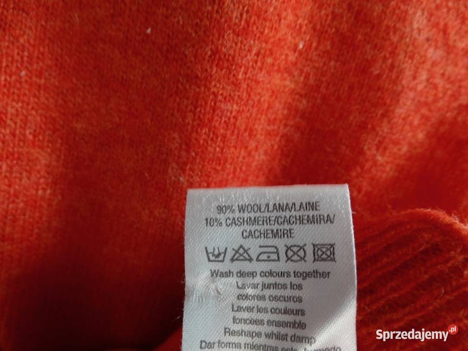 Sweter Kardigan Wełna z Kaszmirem Trapezowy o Łomża