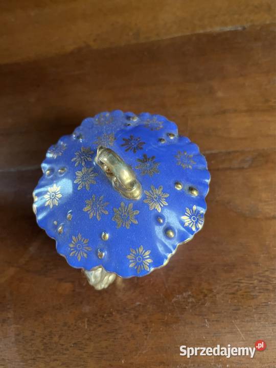 Puzderko szkatułka Kobalt Złoto pomorskie Gdańsk sprzedam