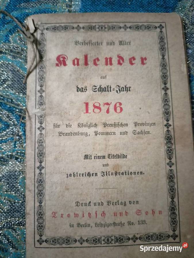 Kalendarz niemiecki antykwariat internetowy Warszawa