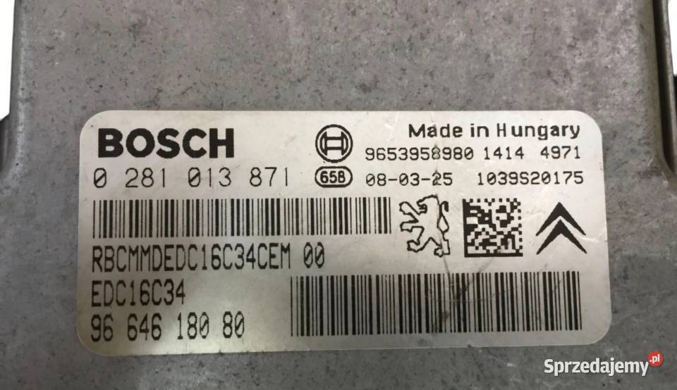 STEROWNIK SILNIKA BERLINGO III PARTNER III 16 sprzedam