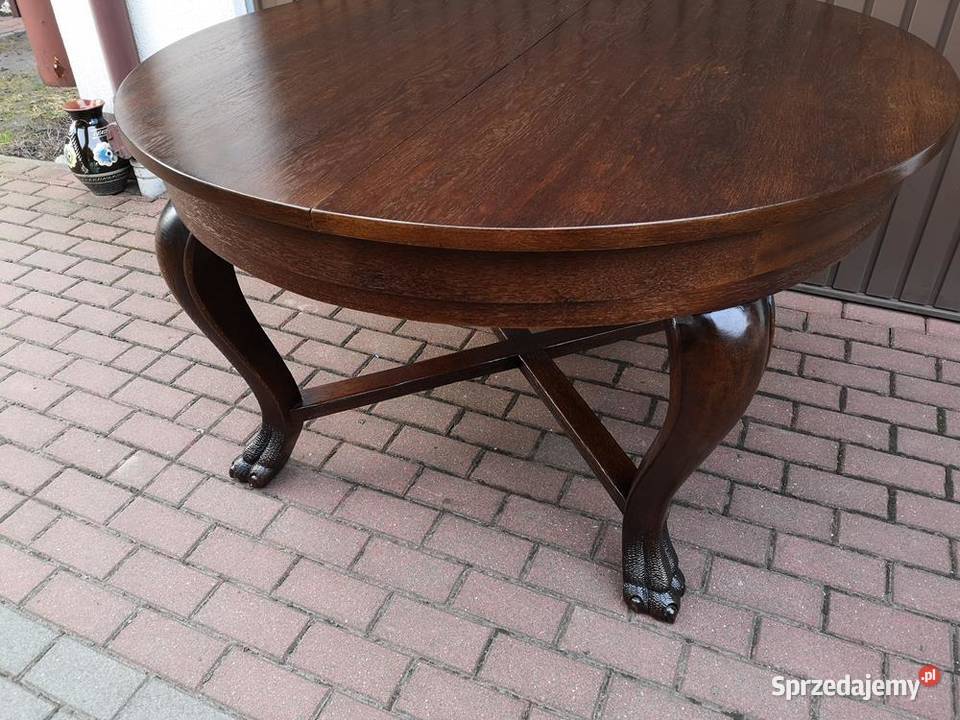 Stół Dębowy 130 Zgrabny Masywny Antyk Stary wielkopolskie Swarzędz