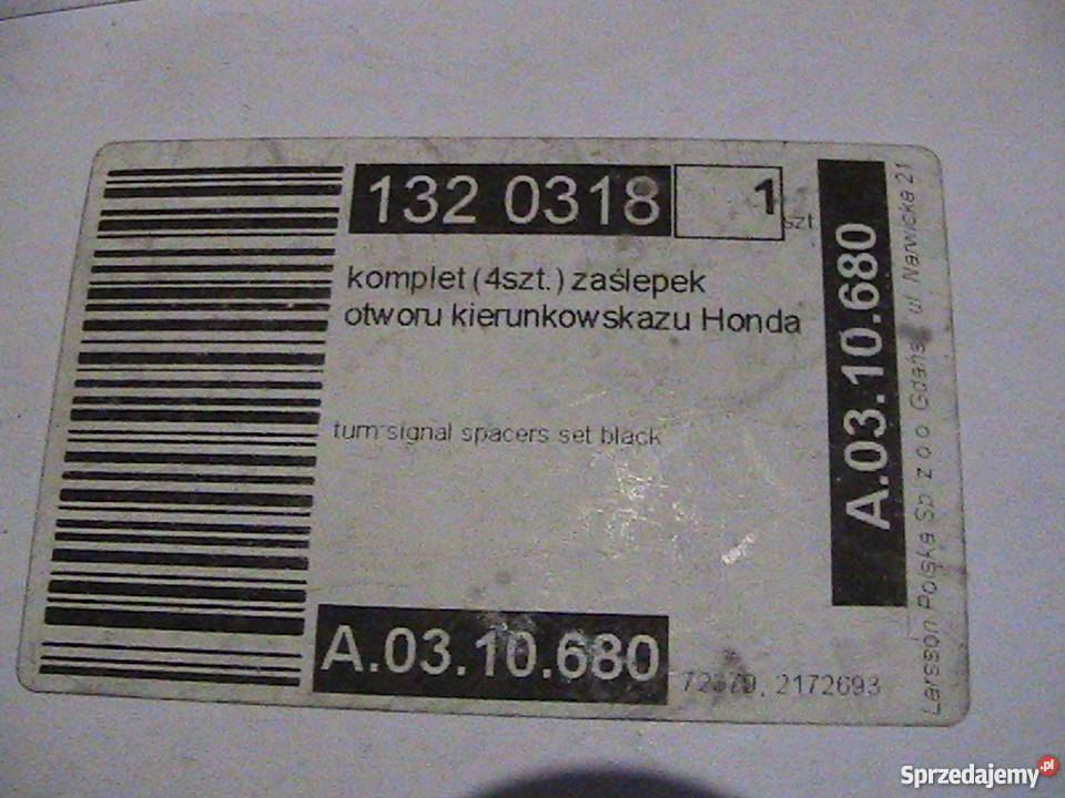 Zaślepka otworu kierunkowskazu komplet 4 Honda sprzedam