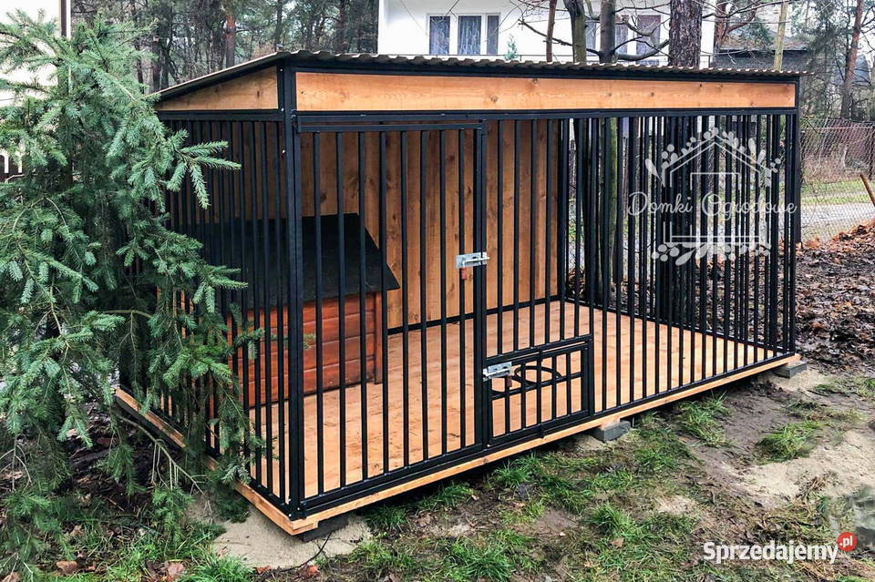 Kojec psów 3x2m Wiatrołap podłoga drewno uchwyt Cieszyn